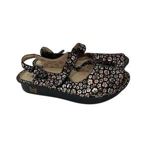 ALEGRIA Jemma Spiro Floral Metallic Slingback Mary Jane Women's EU 40 US 9